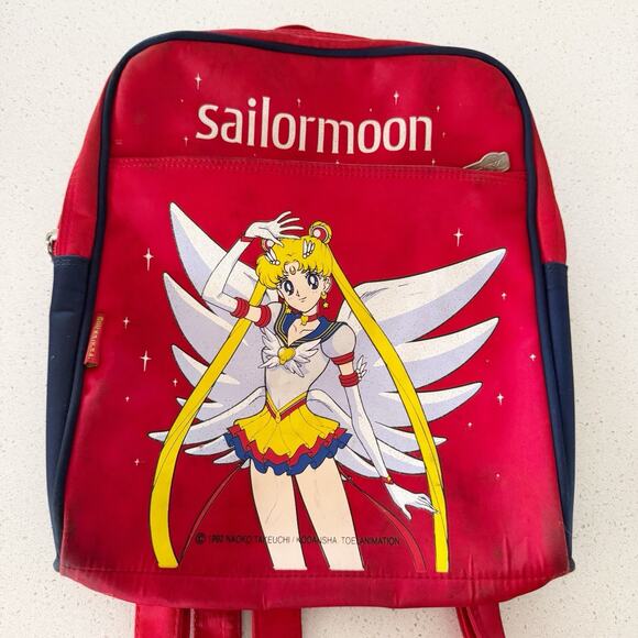 Sailor Moon Star Heart 1992Vintage Backpack Made inKorea 13 X 14 Anime - Picture 1 of 9